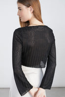 Trumpet Sleeve Cardigan - Black