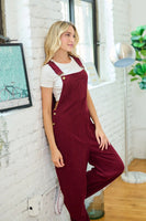 Maroon Classic Cord Overalls