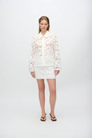 Selma Long Sleeve Lace Shirt - Coco Milk