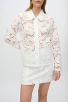 Selma Long Sleeve Lace Shirt - Coco Milk