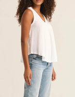 Bayview V Neck Tank - White