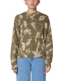 Leaves Crew Sweater - Olive Multi
