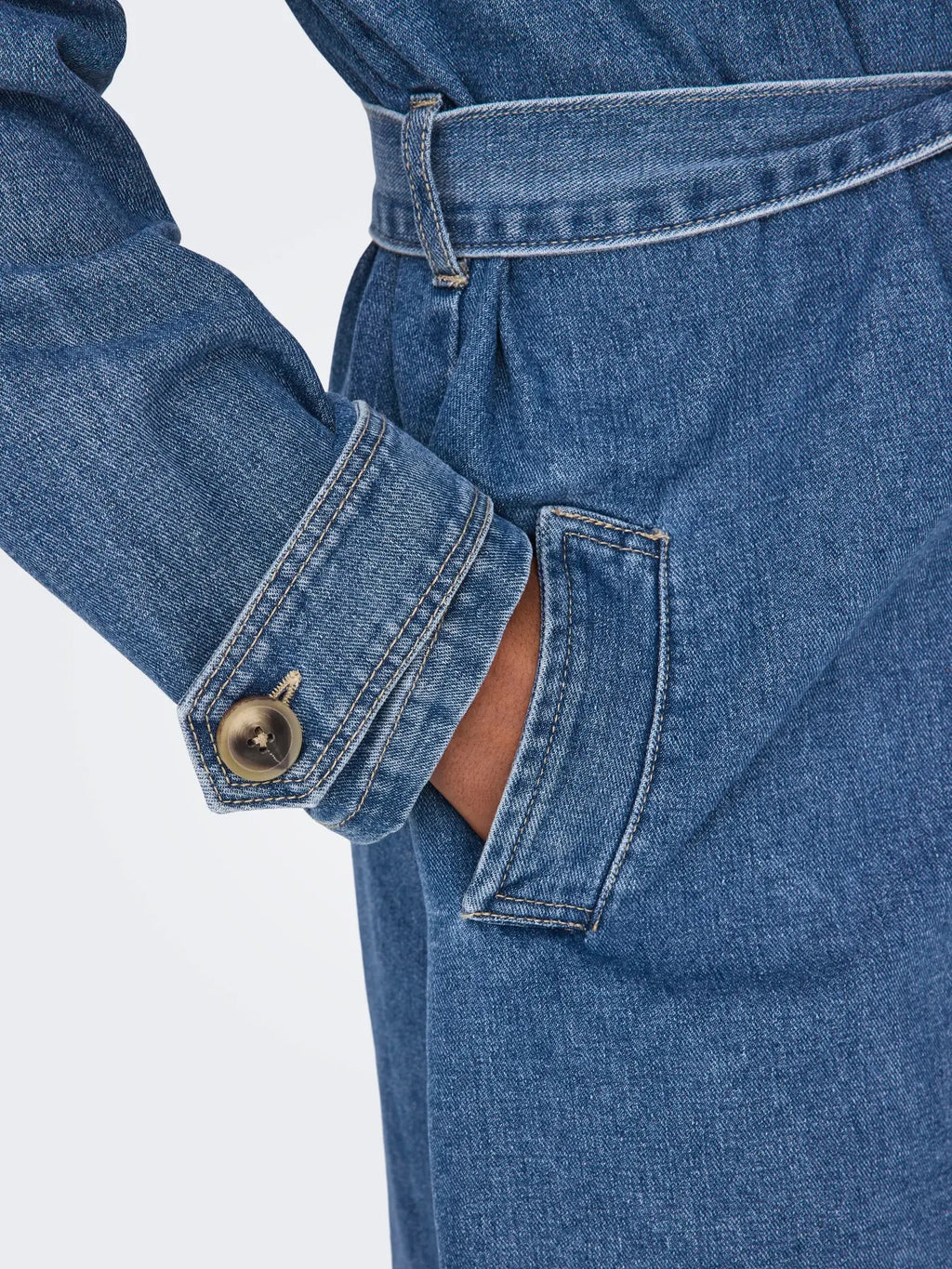 Malou Belted Denim Trench