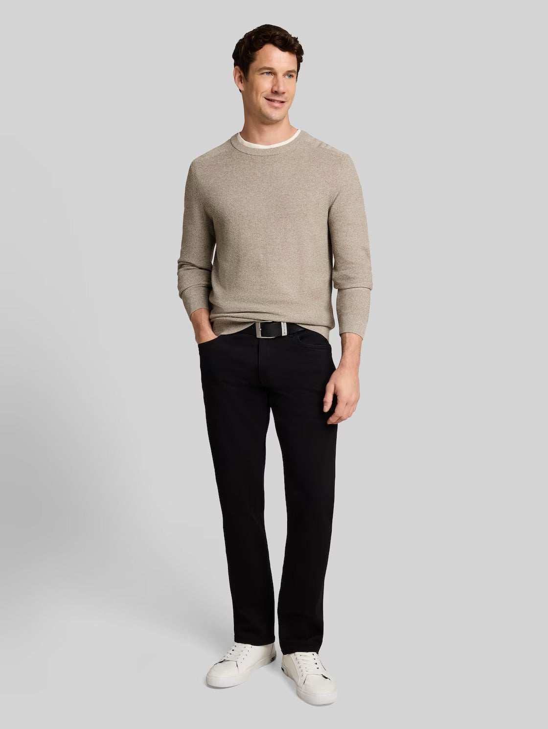 Mouline Structured Knit Crewneck Sweater