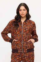 Fall Floral Cord Bomber Jacket