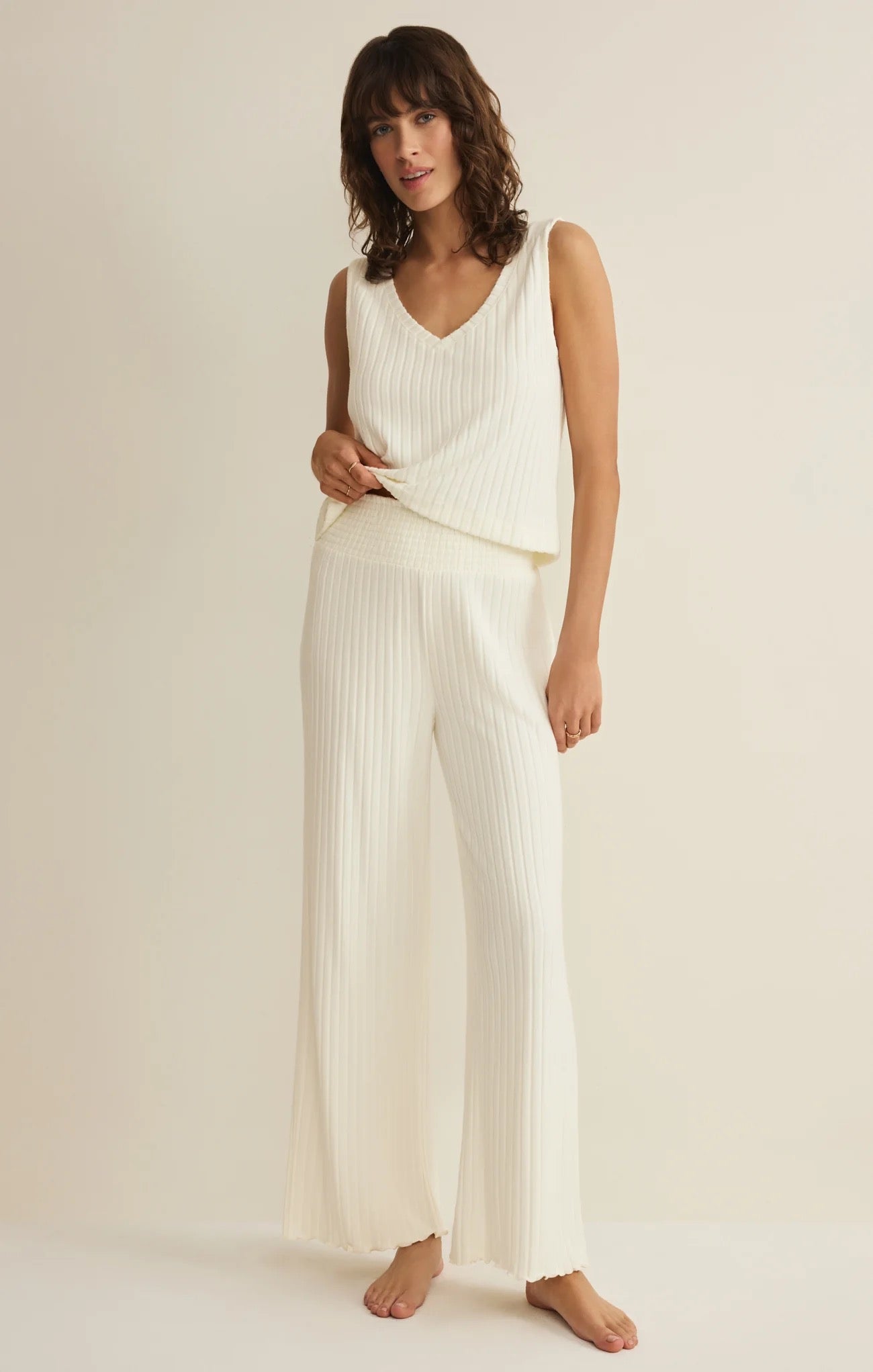 Dawn Smocked Pant - Bone