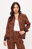 Fall Floral Cord Bomber Jacket