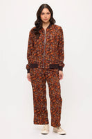 Fall Floral Cord Bomber Jacket