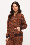 Fall Floral Cord Bomber Jacket