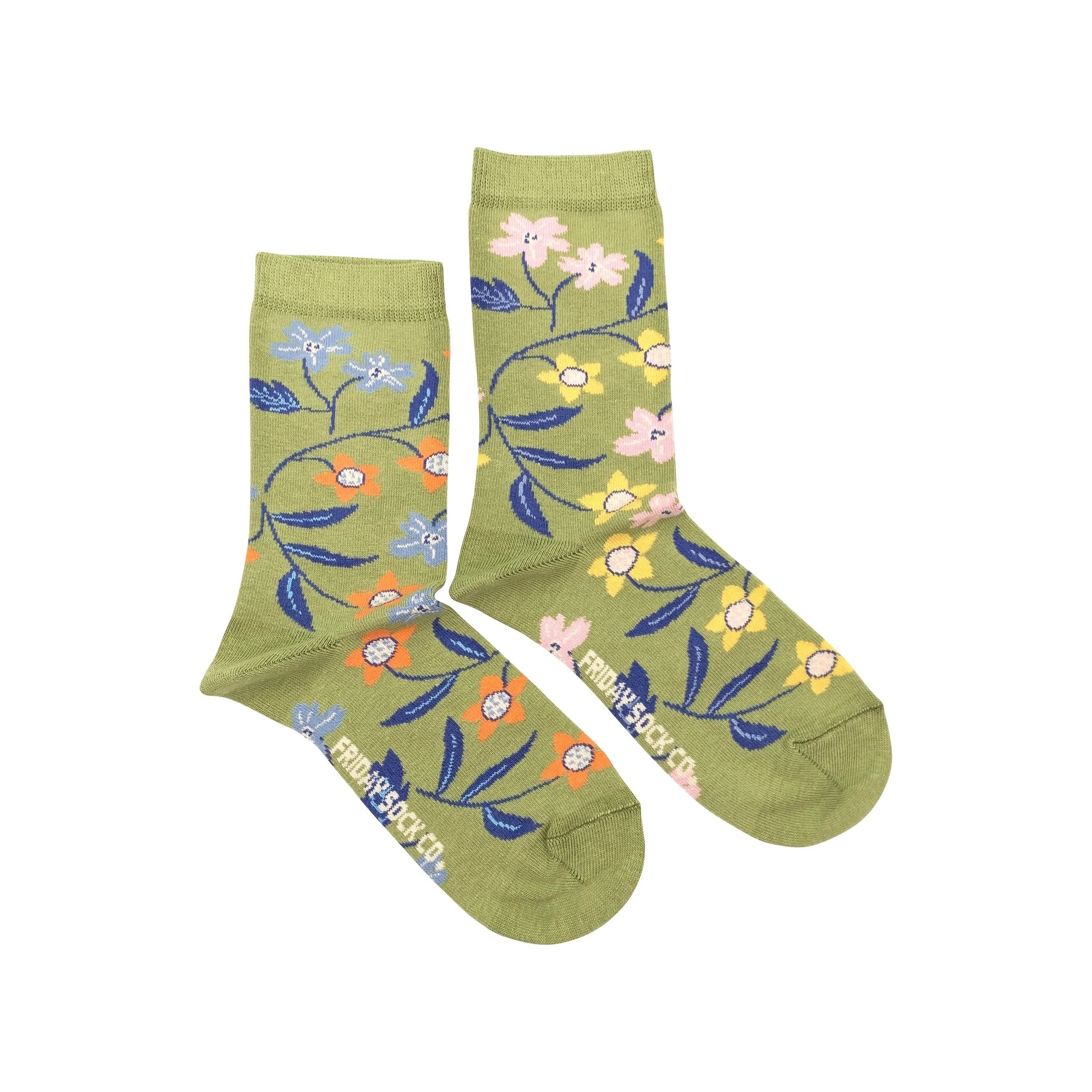 Flower Vine Mismatched Socks
