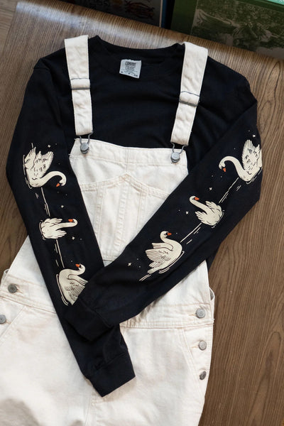 Night Swans Long Sleeve Printed Tee