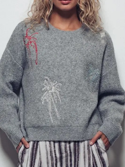 Firework Embroidery Sweater