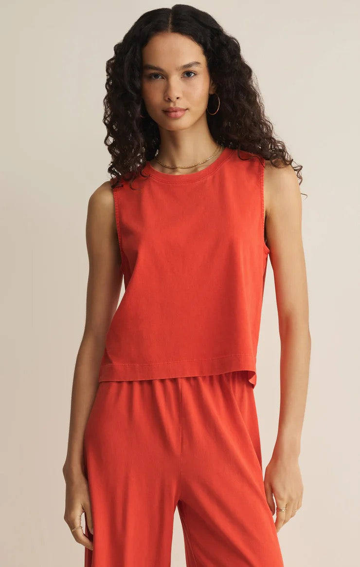 Sloane Jersey Muscle Tank - Lychee