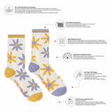 Purple & Yellow Flowers Mismatched Socks