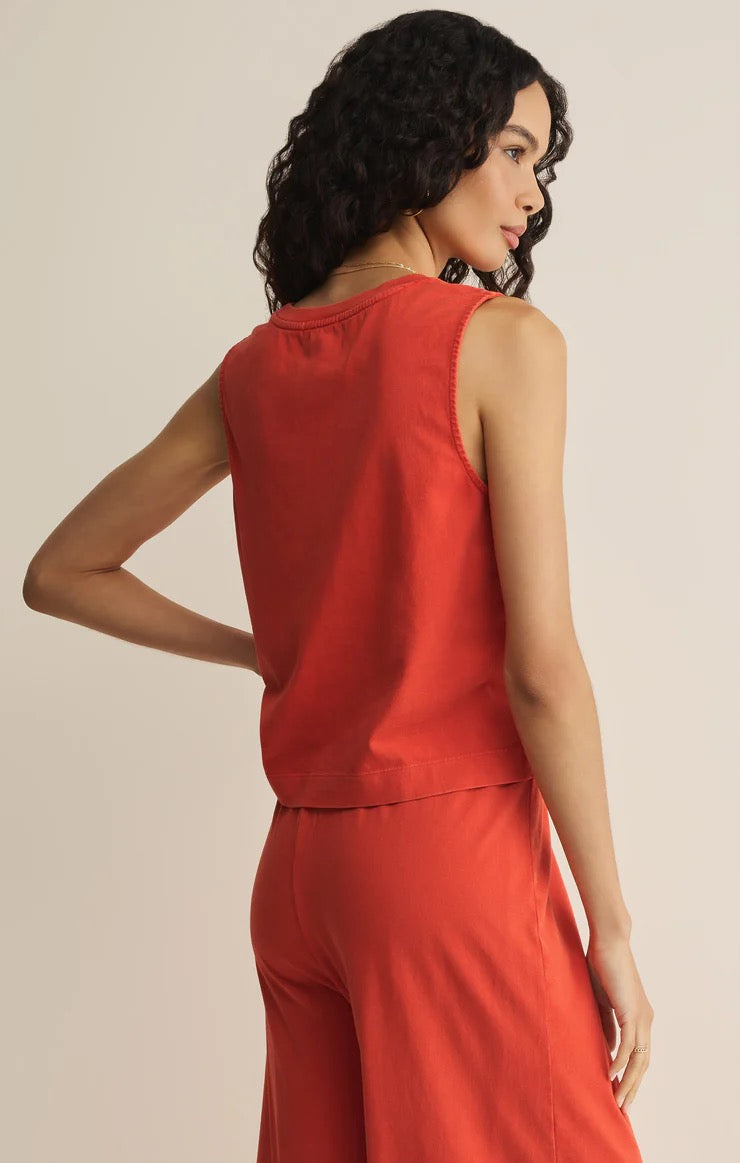 Sloane Jersey Muscle Tank - Lychee