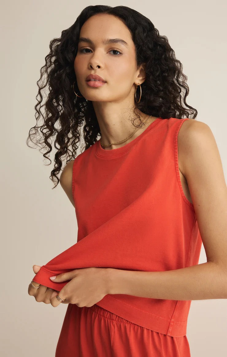 Sloane Jersey Muscle Tank - Lychee