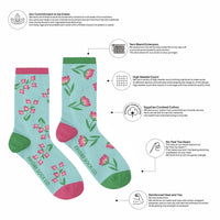 Sweet Pink Flowers Mismatched Socks