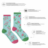 Sweet Pink Flowers Mismatched Socks