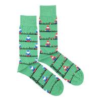 Garden Grandpa Gnomes Mismatched Socks M