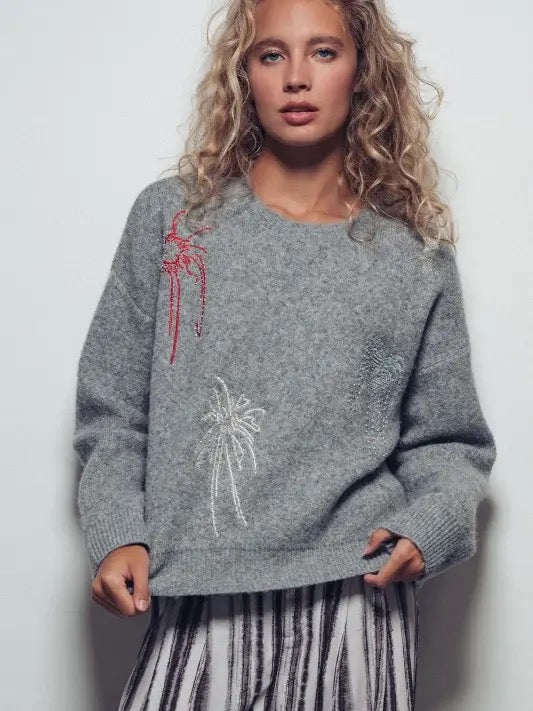 Firework Embroidery Sweater