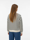 Tony Long Sleeve Button Sweatshirt - Birch/Black Stripe