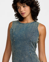 Jessie Mini Dress - Dusty Blue