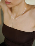 Fine Herringbone Necklace - Silver