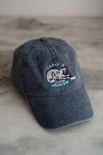 Major Problems Front & Back Dad Hat - Vintage Dark Blue