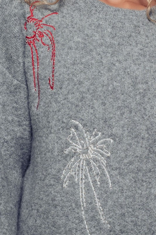 Firework Embroidery Sweater