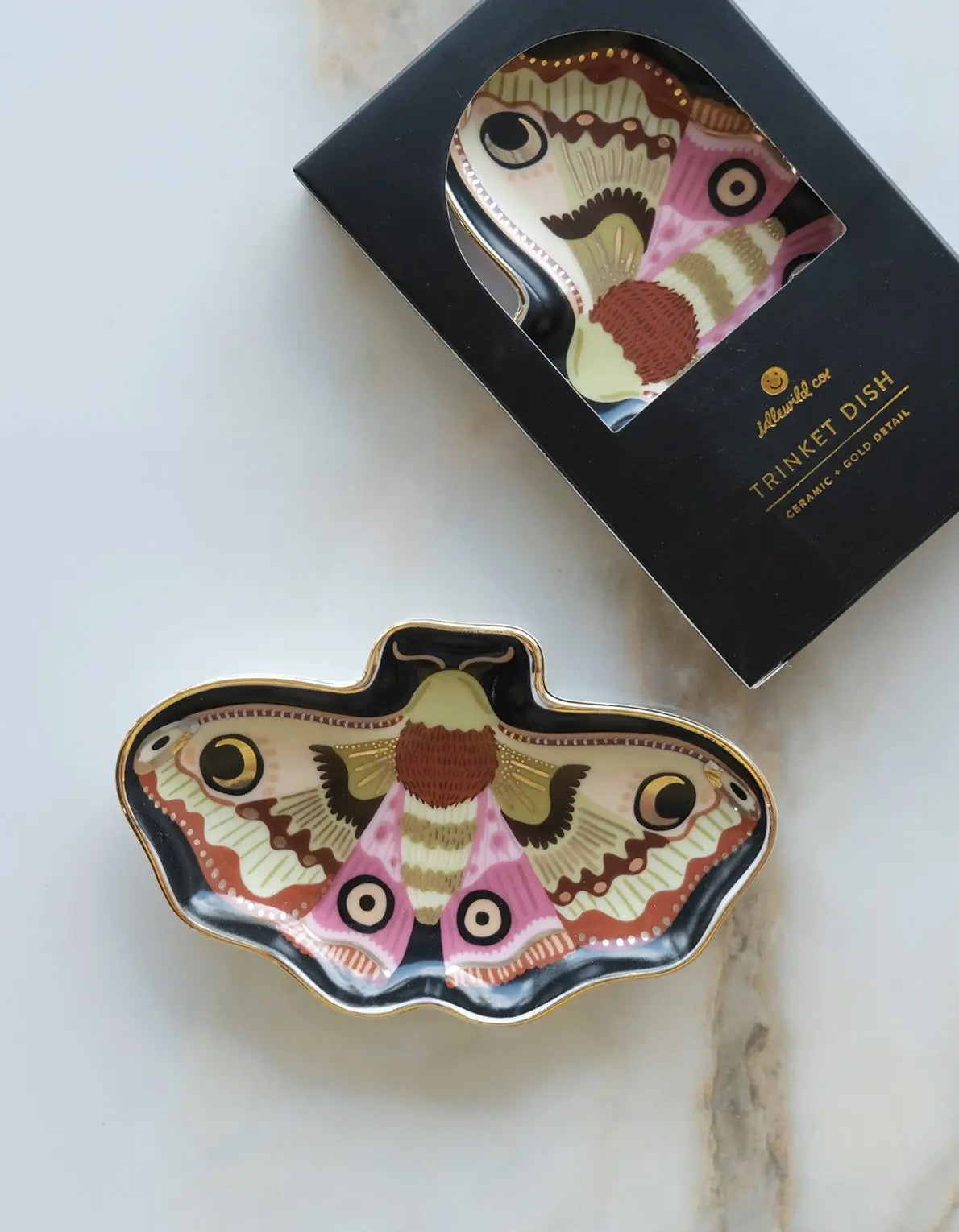 Moon Moth Porcelain Trinket Dish