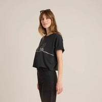 Night Ride Cropped Boxy Tee - Faded Black