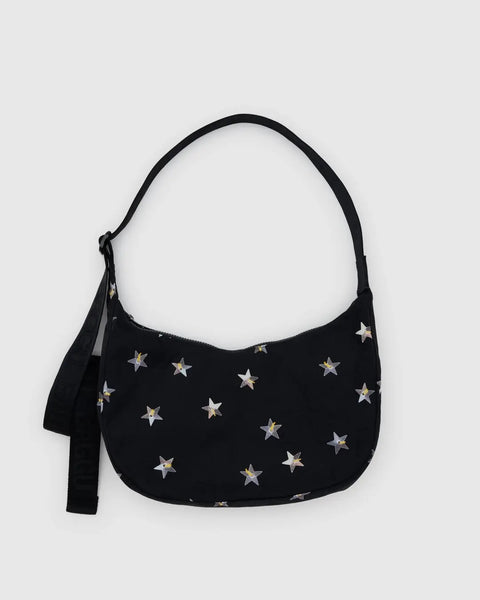 Medium Nylon Crescent Bag - Stars