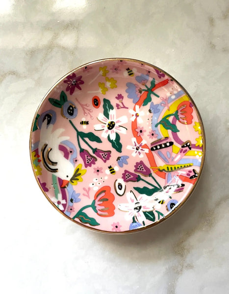 Butterfly Garden Porcelain Trinket Dish