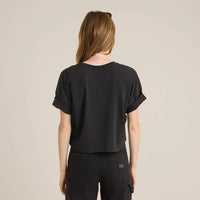 Night Ride Cropped Boxy Tee - Faded Black
