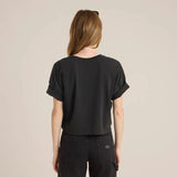 Night Ride Cropped Boxy Tee - Faded Black