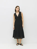 The Cora Gathered Neck Dress - Black