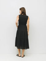 The Cora Gathered Neck Dress - Black