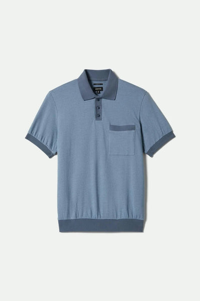 Weekend Herringbone Polo - Borrow Blue/Bering Sea