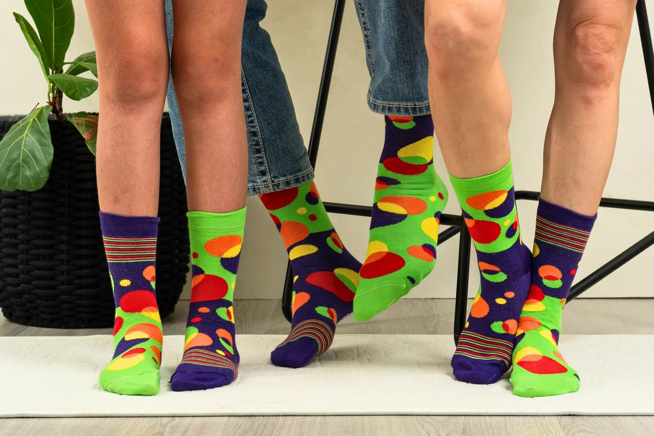 CDSS Down Syndrome Society Bubbles Mismatched Socks M
