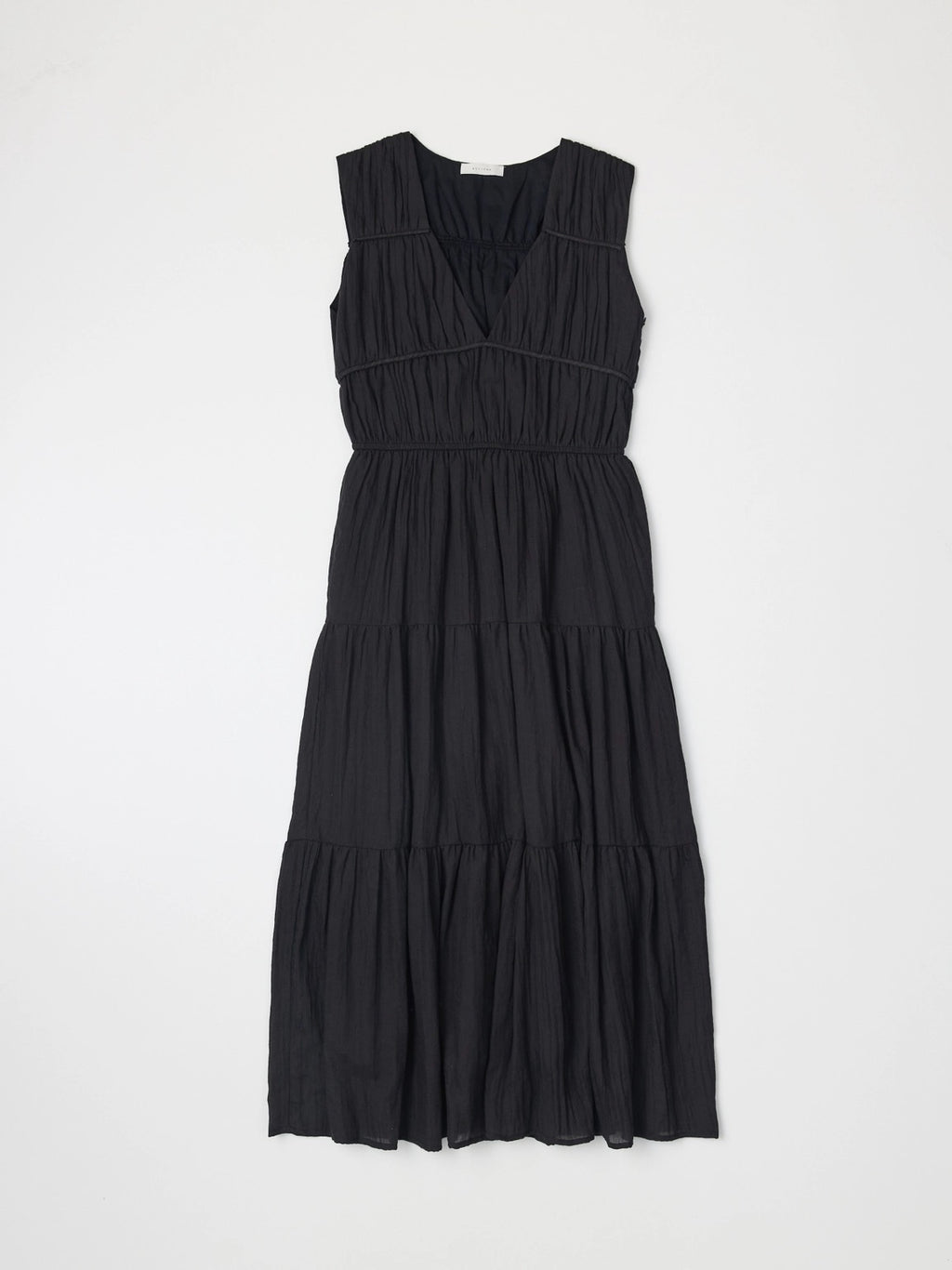 The Cora Gathered Neck Dress - Black