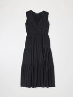 The Cora Gathered Neck Dress - Black