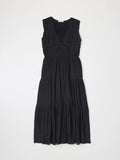 The Cora Gathered Neck Dress - Black