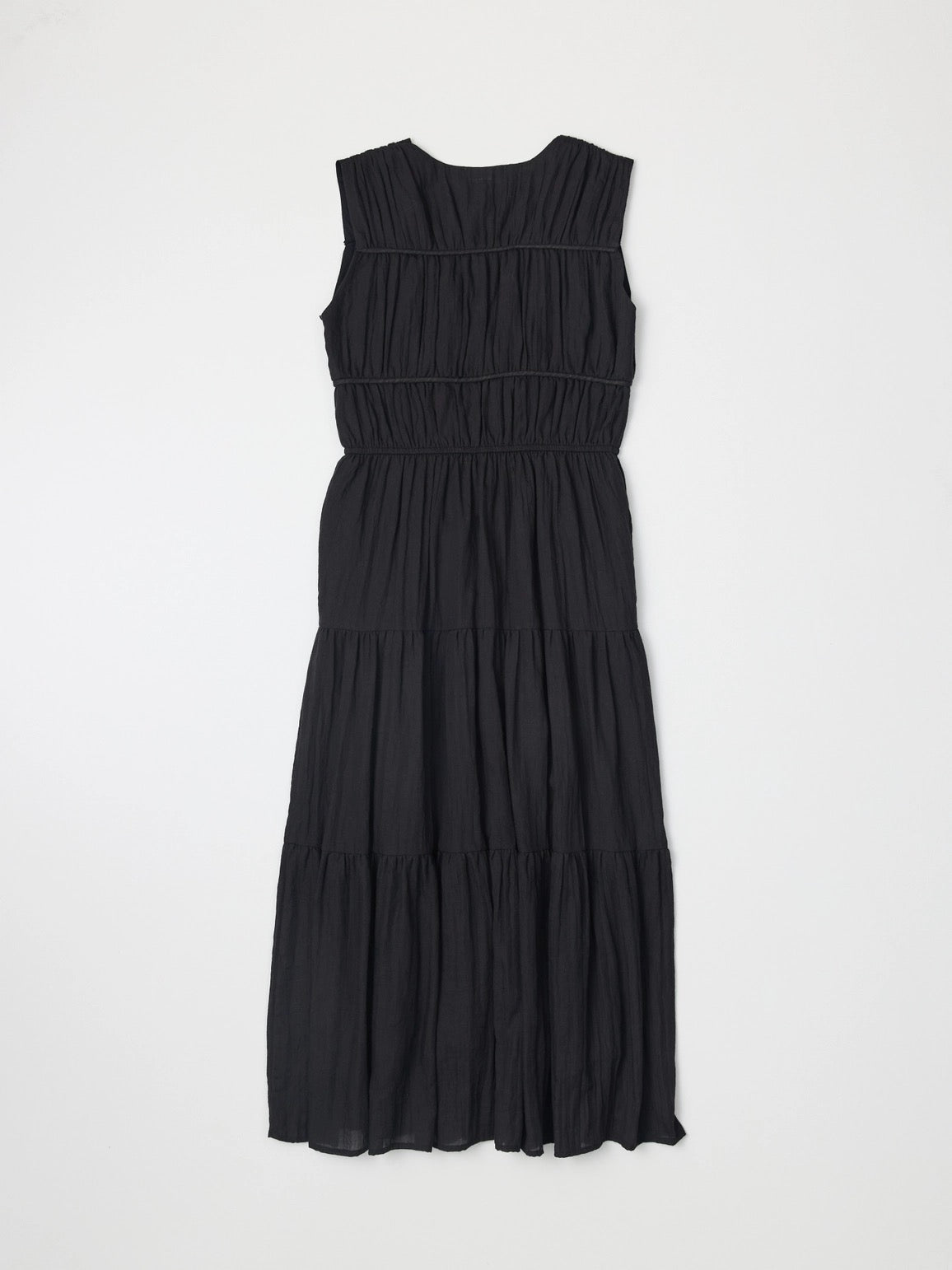 The Cora Gathered Neck Dress - Black