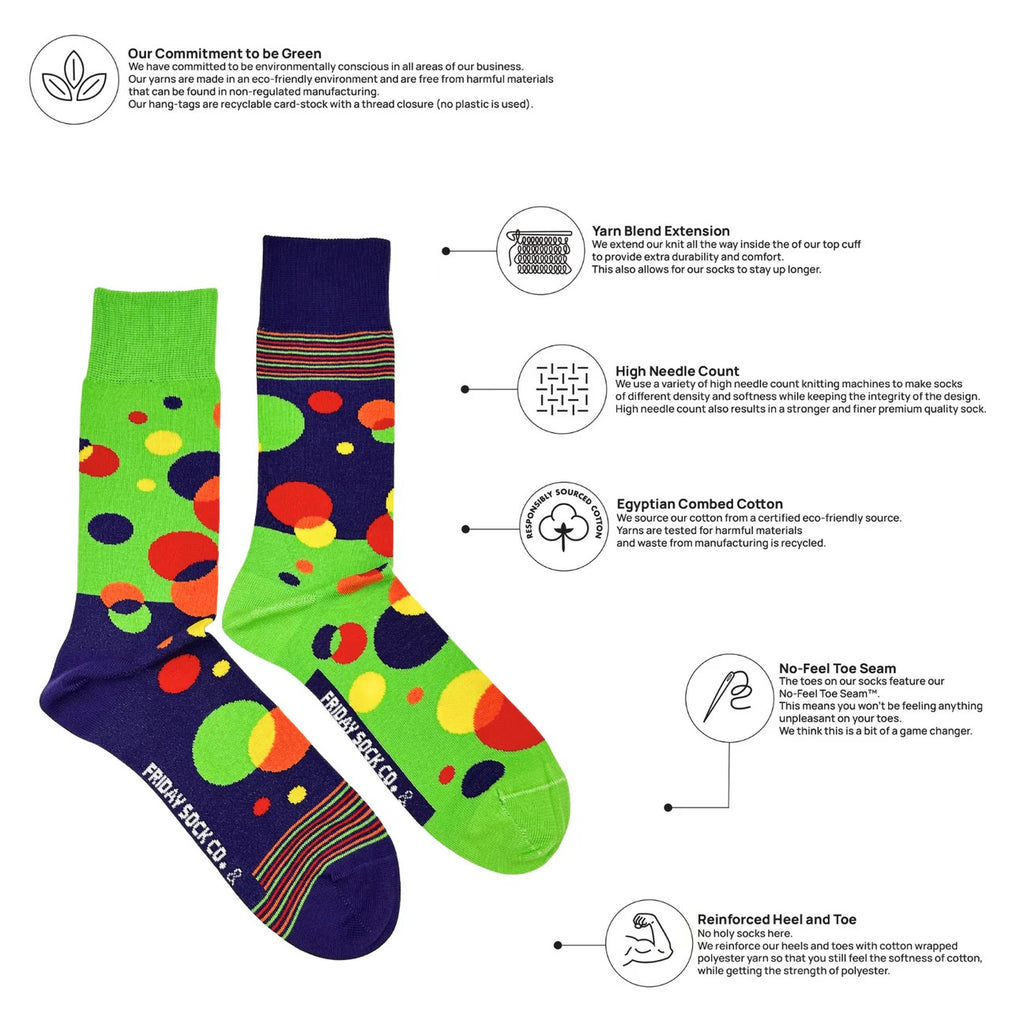 CDSS Down Syndrome Society Bubbles Mismatched Socks M