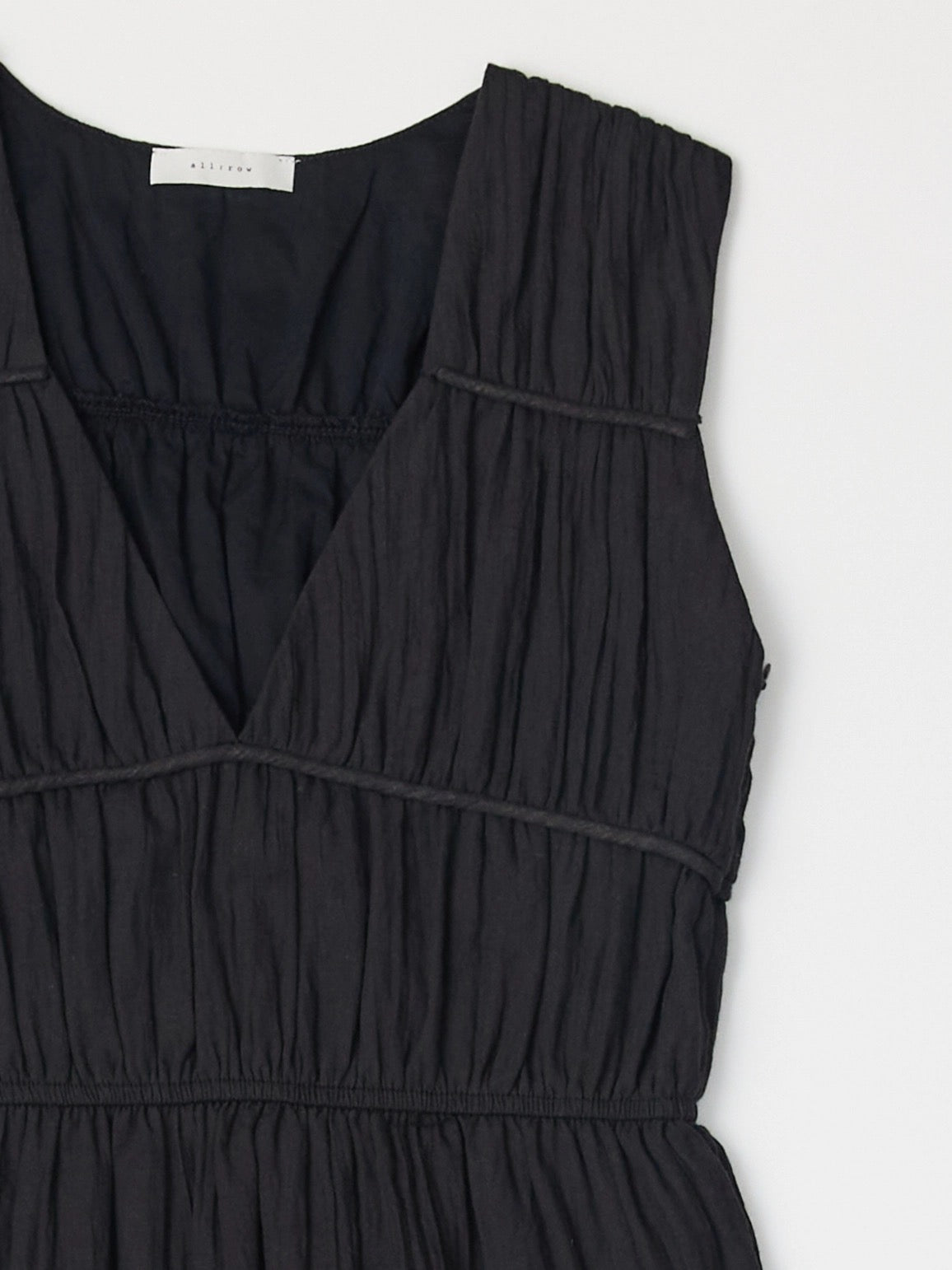 The Cora Gathered Neck Dress - Black
