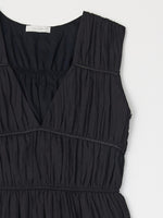 The Cora Gathered Neck Dress - Black