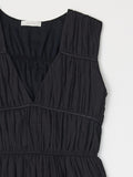 The Cora Gathered Neck Dress - Black