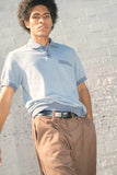Weekend Herringbone Polo - Borrow Blue/Bering Sea