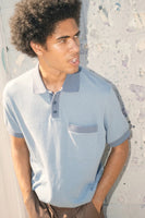 Weekend Herringbone Polo - Borrow Blue/Bering Sea