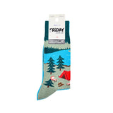 Canada Mountain Scene Mismatched Socks M
